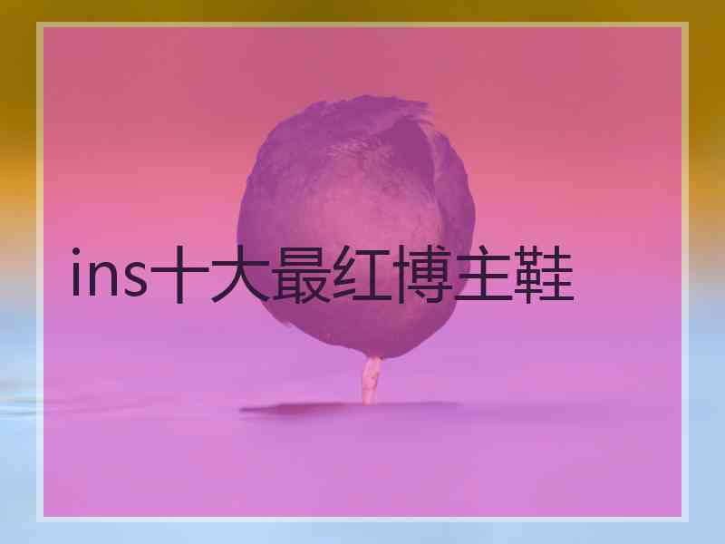 ins十大最红博主鞋