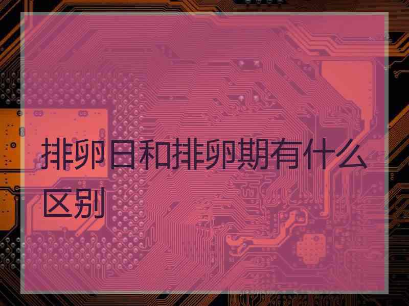 排卵日和排卵期有什么区别