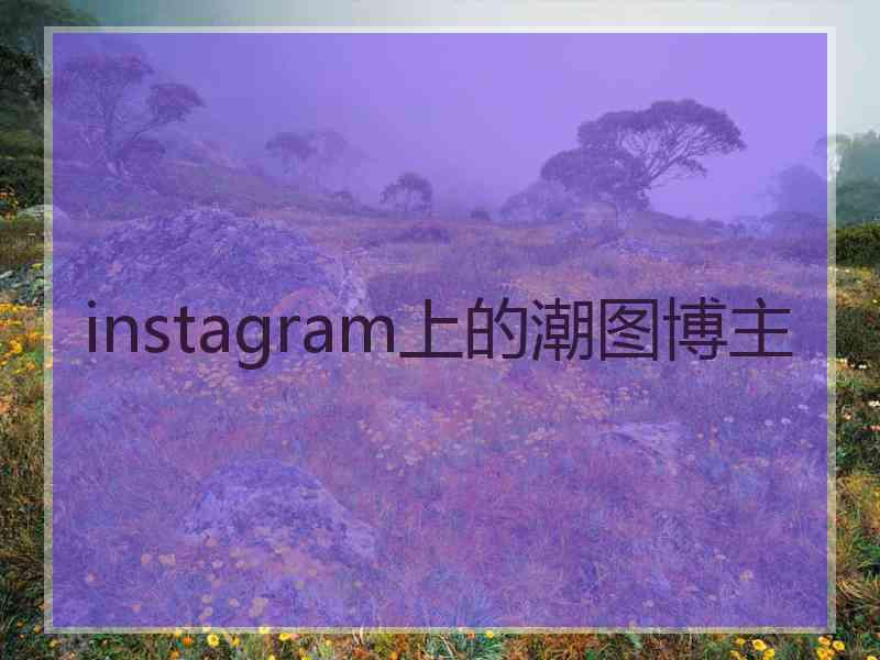 instagram上的潮图博主