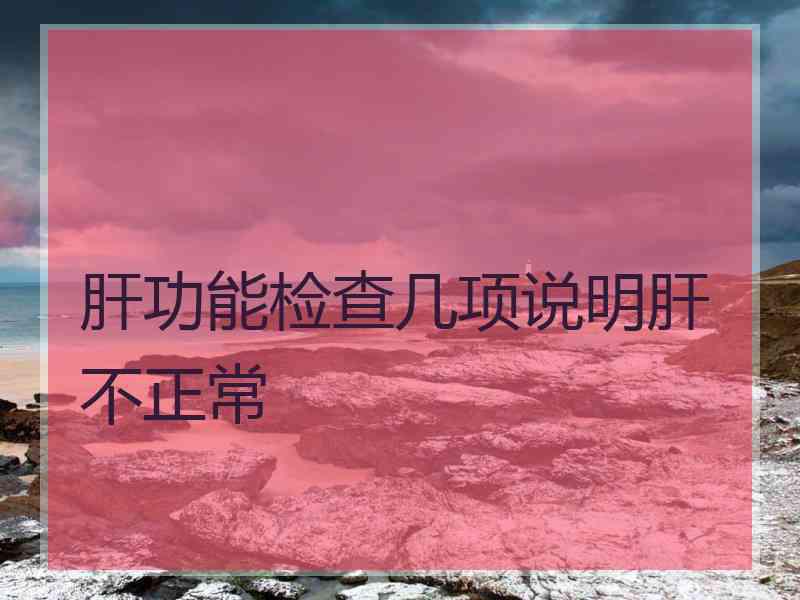 肝功能检查几项说明肝不正常
