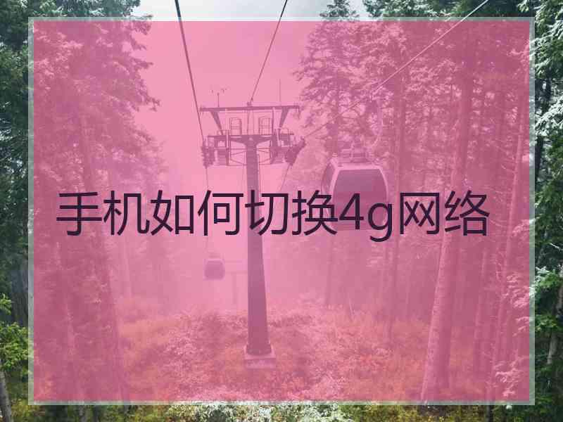 手机如何切换4g网络