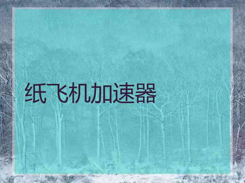 纸飞机加速器