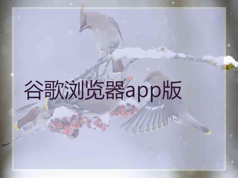 谷歌浏览器app版