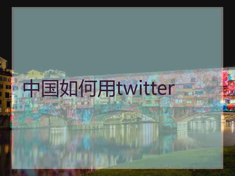 中国如何用twitter