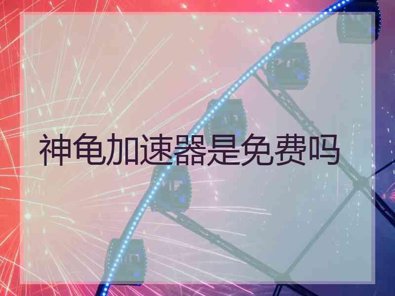 神龟加速器是免费吗