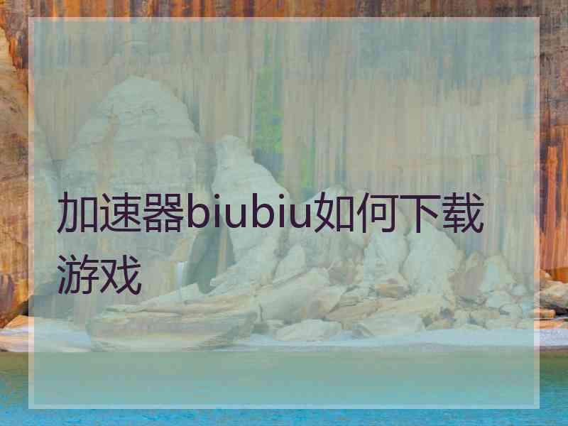 加速器biubiu如何下载游戏