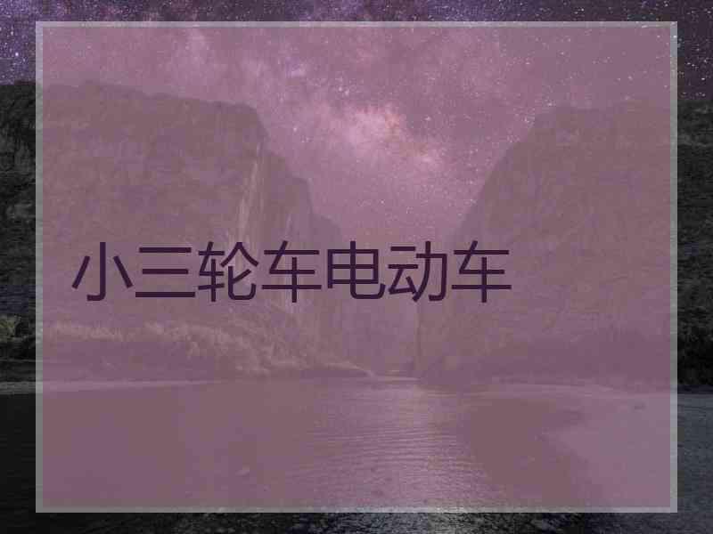 小三轮车电动车