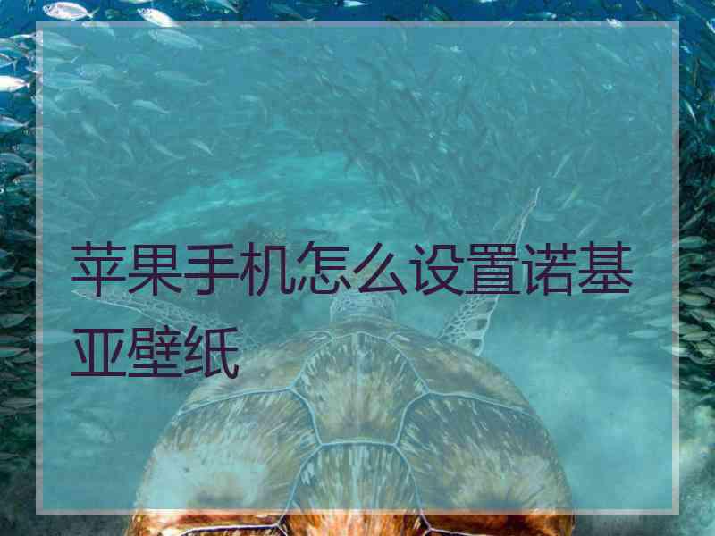 苹果手机怎么设置诺基亚壁纸