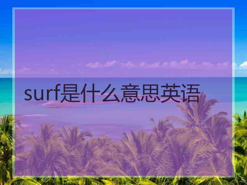 surf是什么意思英语