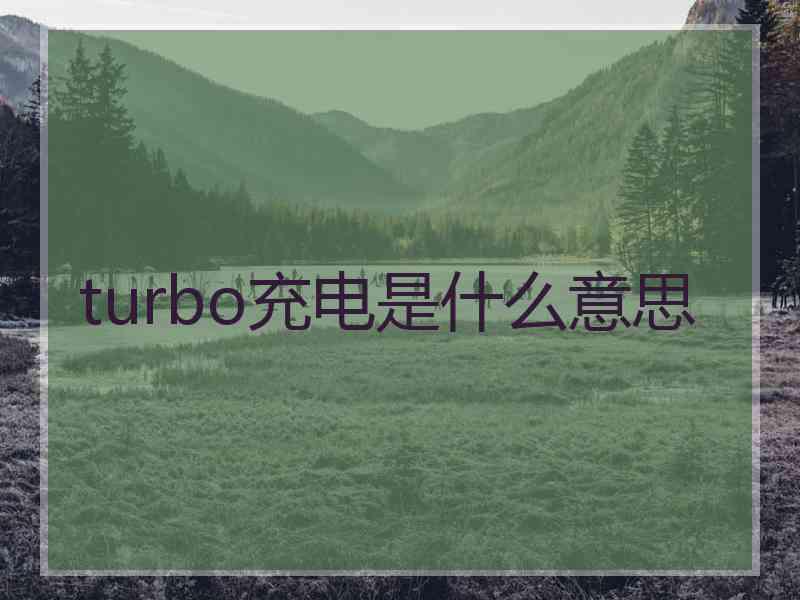 turbo充电是什么意思