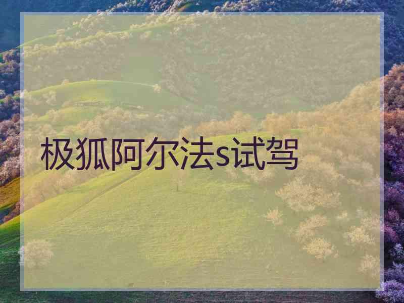 极狐阿尔法s试驾