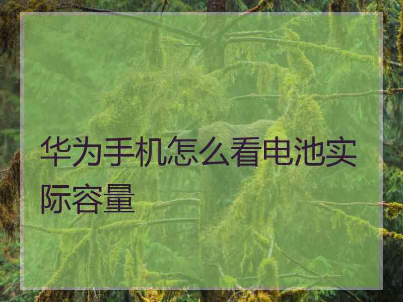 华为手机怎么看电池实际容量