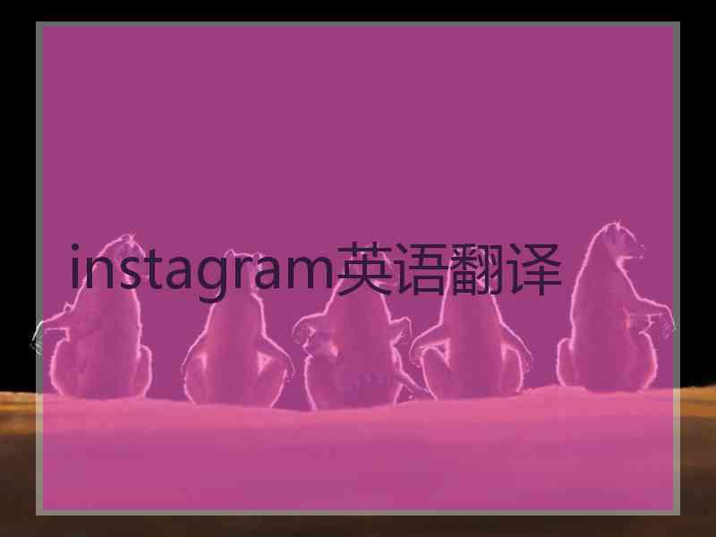 instagram英语翻译