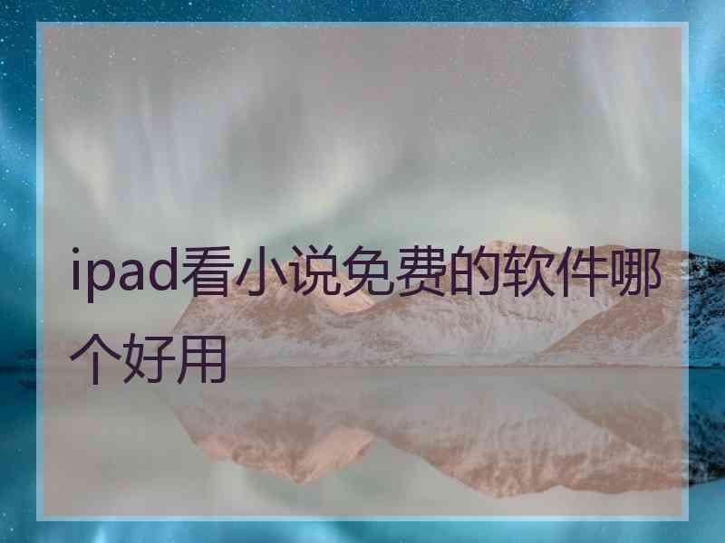 ipad看小说免费的软件哪个好用