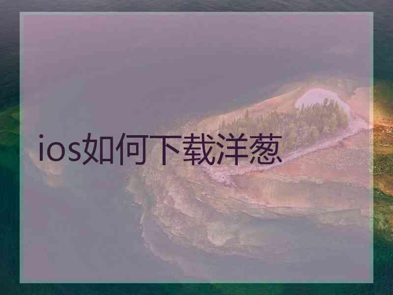 ios如何下载洋葱