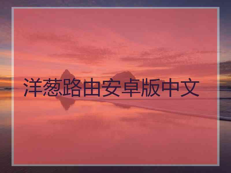 洋葱路由安卓版中文