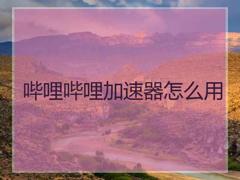 哔哩哔哩加速器怎么用